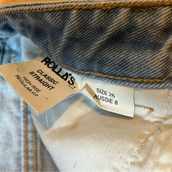 ROLLA'S Classic Straight High Rise Regular Fit Organic cotton Jeans size 26 - Picture 5 of 9